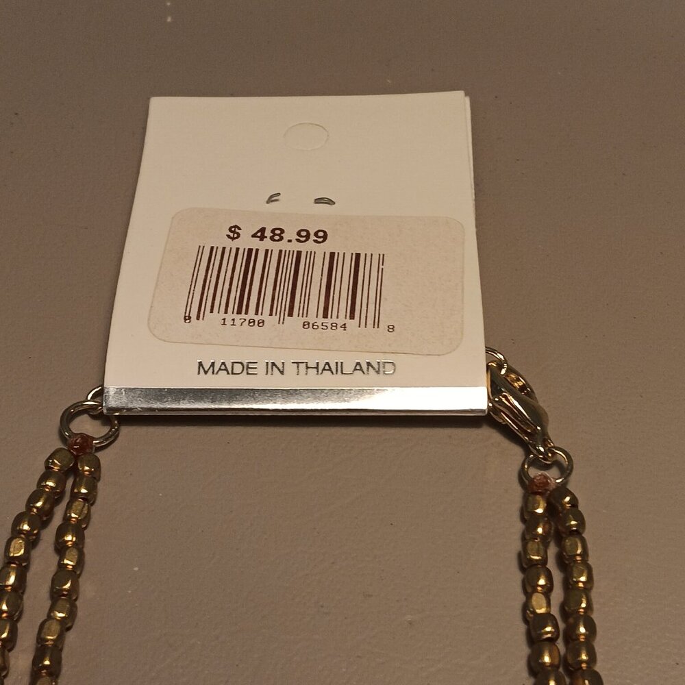 Pannee pink multi-layer necklace & Powered by Pink rhinestone earrings - Picture 7 of 14